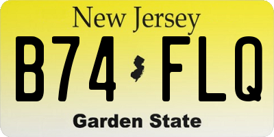 NJ license plate B74FLQ