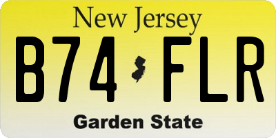 NJ license plate B74FLR
