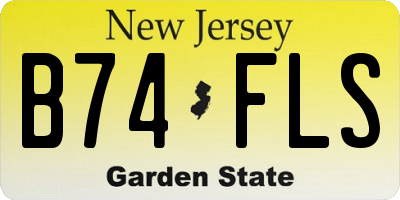 NJ license plate B74FLS