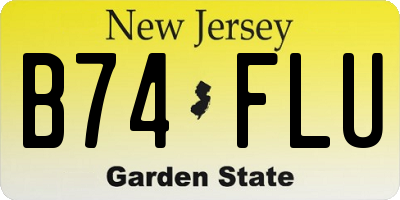 NJ license plate B74FLU