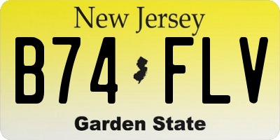 NJ license plate B74FLV