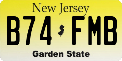 NJ license plate B74FMB