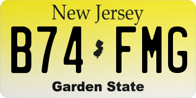 NJ license plate B74FMG