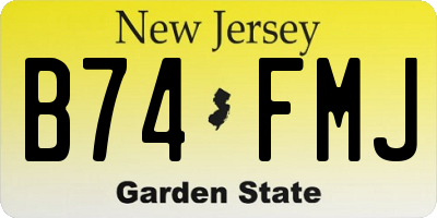 NJ license plate B74FMJ