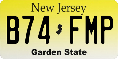 NJ license plate B74FMP