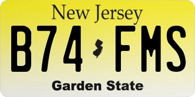 NJ license plate B74FMS