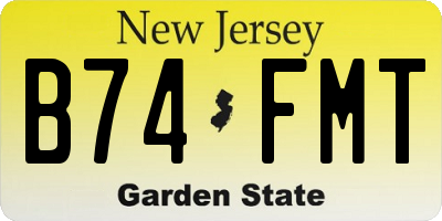 NJ license plate B74FMT