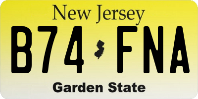 NJ license plate B74FNA