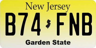 NJ license plate B74FNB