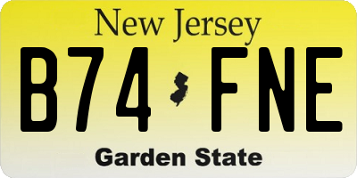 NJ license plate B74FNE