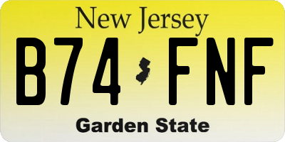 NJ license plate B74FNF