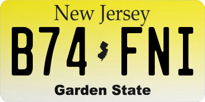 NJ license plate B74FNI