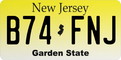 NJ license plate B74FNJ