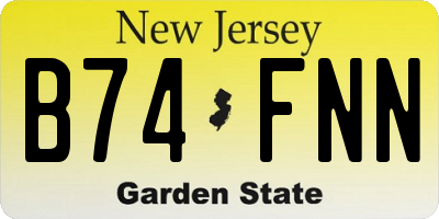 NJ license plate B74FNN