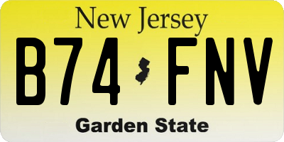 NJ license plate B74FNV
