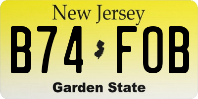 NJ license plate B74FOB