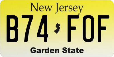 NJ license plate B74FOF