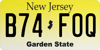 NJ license plate B74FOQ