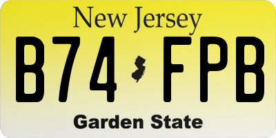 NJ license plate B74FPB