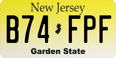 NJ license plate B74FPF