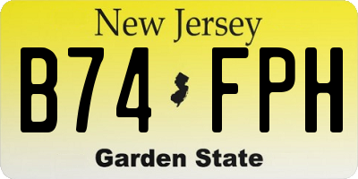 NJ license plate B74FPH