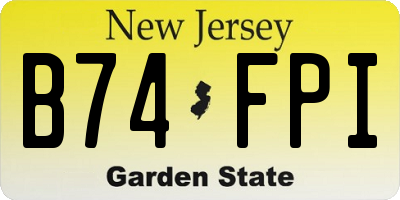 NJ license plate B74FPI