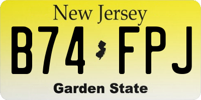 NJ license plate B74FPJ