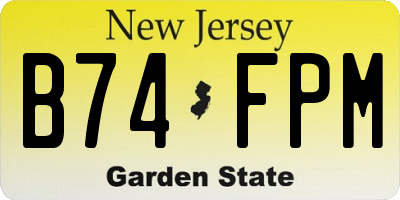 NJ license plate B74FPM