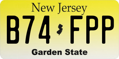 NJ license plate B74FPP