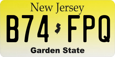 NJ license plate B74FPQ