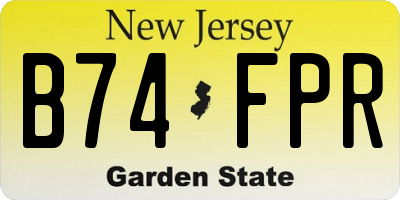 NJ license plate B74FPR