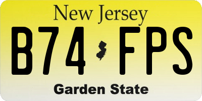 NJ license plate B74FPS