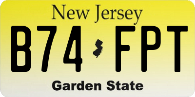 NJ license plate B74FPT