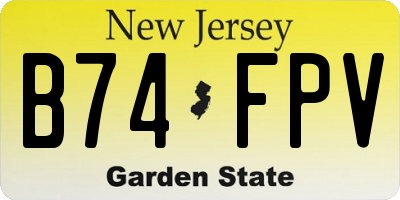 NJ license plate B74FPV