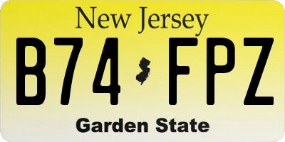 NJ license plate B74FPZ