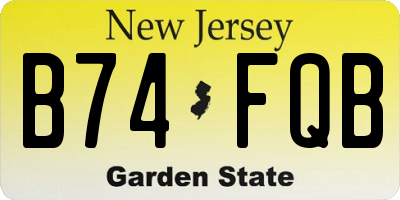 NJ license plate B74FQB
