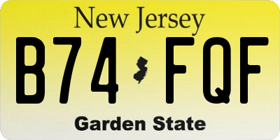 NJ license plate B74FQF