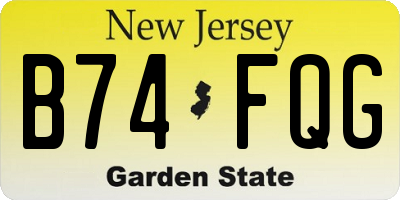 NJ license plate B74FQG