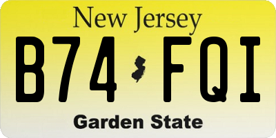 NJ license plate B74FQI