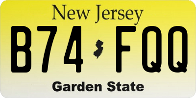 NJ license plate B74FQQ