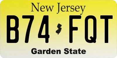 NJ license plate B74FQT