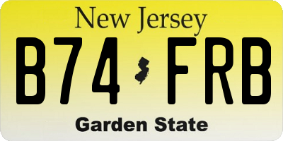 NJ license plate B74FRB