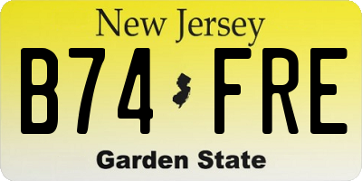 NJ license plate B74FRE