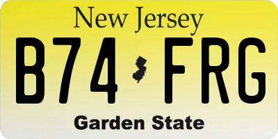 NJ license plate B74FRG