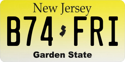 NJ license plate B74FRI