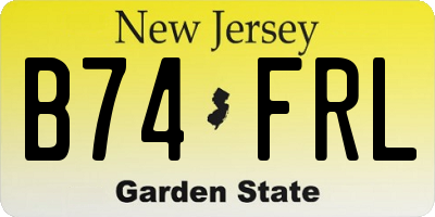 NJ license plate B74FRL