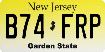 NJ license plate B74FRP