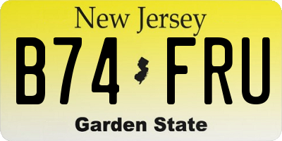 NJ license plate B74FRU