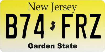 NJ license plate B74FRZ