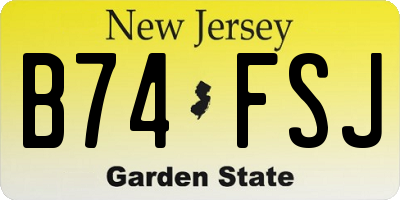 NJ license plate B74FSJ